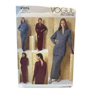 Vogue V2076 Misses' Knit Dress Top Skirt Pattern 18-26